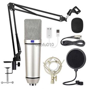 Microphones Microphone à condensateur RU-87 Microphone d'enregistrement Microphone de studio professionnel pour ordinateur Live Vocal Podcast Gaming Singing HKD230818