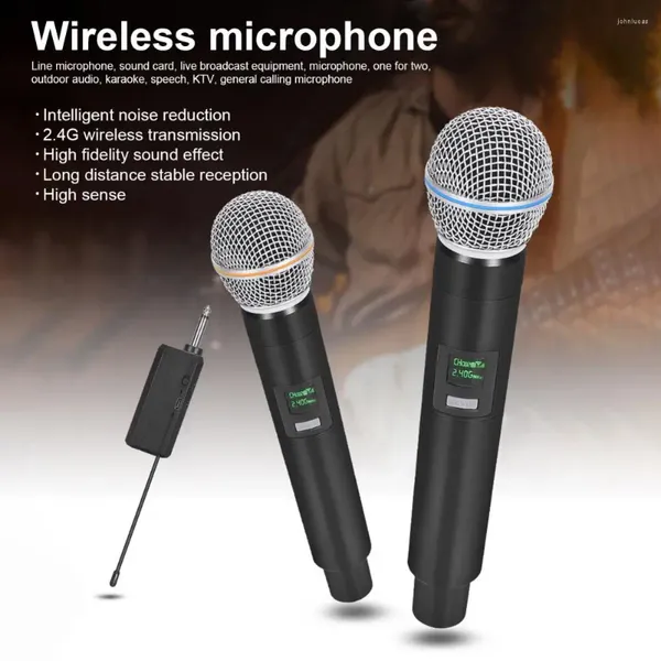 Microphones Con pratique du micro-téléphone 1000mAh 2,4G TRANSMISSION DE TECHNOLOGIE SANS WIR