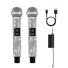 Microfoni Set microfono dinamico wireless Crystal per l'aspetto del parlato delle feste Wireless universale 231204