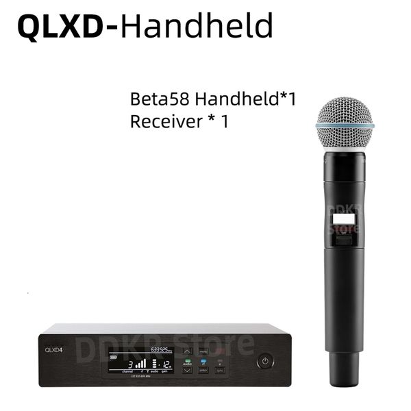 Microphones DDKR QLXD4 B58a Fullset UHF système de Microphone sans fil véritable diversité pour les performances de scène karaoké Mic Professionnel 231215