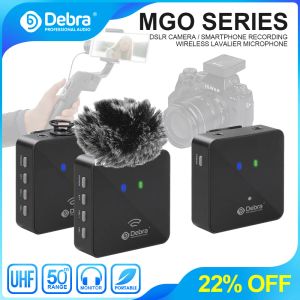 Microphones Debra Mgo Series Portable Lavalier Interview Enregistrement du microphone sans fil pour smartphone dslr caméra dv vlog.