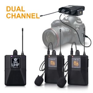 Microphones Debra UHF Wireless Lavalier Microphone 50m Range avec 30 canaux sélectionnables pour une caméra dslr interview Enregistrement en direct