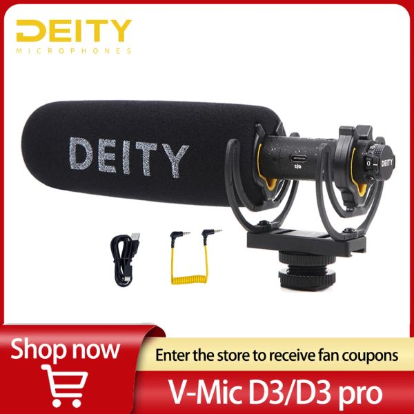 Microphones Deity VMIC D3 Pro / D3 Broadcast Microphone pour DSLR sur la caméra Studio vidéo SuperCardioid Directionnel Mic D4 / D4 Mini
