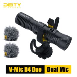 Micrófonos deidad vmic d4 dúo cardioid micrófono trs 3.5 mm Micrófono de cápsula dual para vlog video estudio dslr dslr