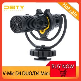 Micrófonos deidad vmic d4 dúo/d4 mini micrófono portátil TRS de 3.5 mm Aux Entrada Whit Rycote Shockmount para DSLRS Video Studio