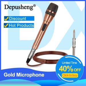 Microphones Depusheng C7Universal Wired Unidirectional Handheld Dynamic Microphone Noise Isolation Or pour le karaoké en plein air Santage