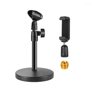 Microphones Support de microphone de bureau avec clip téléphone portable 5/8 pouces mâle à 3/8 pouces adaptateur métallique femelle