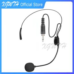 Microphones Double tête d'oreille portant le casque de casque Microphone Microphone Mic 3,5 mm Mic de fil pour le haut-parleur Karaoke Wireless BodyPack Transmetteur