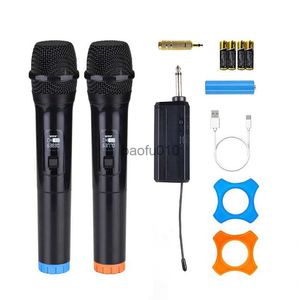 Microphones Dual Karaoke Wireless Dynamic Microphone VHF Professional Room To Sing Handheld Mic for Party Show Home Speech Church PA System HKD230818