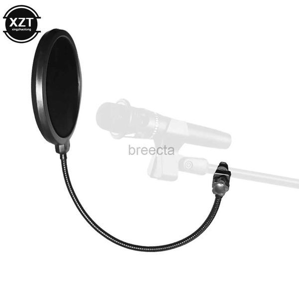 Microphones Winker de couche durable Studio Microphone Professionnel Masque Flexible Mic Filtre Bilayer Shield For Speaking Recording 240408