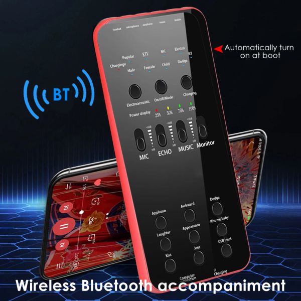 Microphones E6 Sound Carte pour téléphone portable PC Broadcast Sound Card External USB Live Sound Carte Singing Equipment