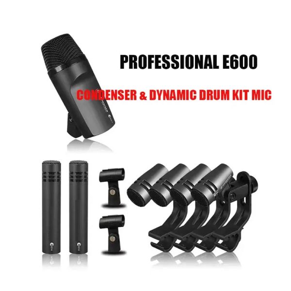 Microphones E600 Drum Microphone Stage Condenser et Dynamic Mic Musical Instrument Set E604 E602 E614
