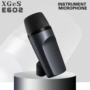 Microphones E602-II E602 Top Bass Drum Instrument Microphone avec support de bras à clip pour enregistrement de guitare basse fréquence en direct KTV