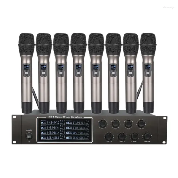 Microphones EPXCM 8 canaux professionnels UHF système de microphone sans fil micro portable réception stable pour l'église de scène de fête de karaoké