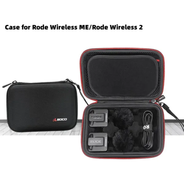 Microphones EVA Hard Écoute dure pour Rode Wireless Me / Rode Wireless Go II / Wireless Go Wireless Microphone Système, Protecteur de transport Sac de rangement