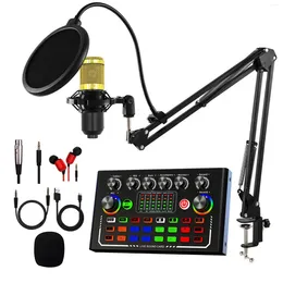 Microphones F009 Sound Card Set Professional Audio Condenser Mic Studio Singing Microphone For Karaoke Podcast Recording DJ en direct DJ