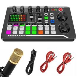 Microfoons F998 Sound Card Studio Mixer Singing Audio Mixer Kit voor YouTube Record Live Broadcast Phone Computer Podcast