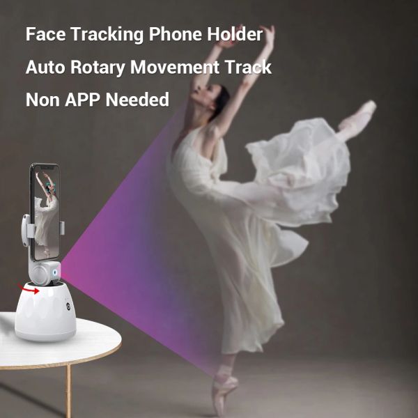 Microphones Face Tracking Phone Holder Non App Version Camera Camera Tracking Auto Tracking Stand externe Trépied