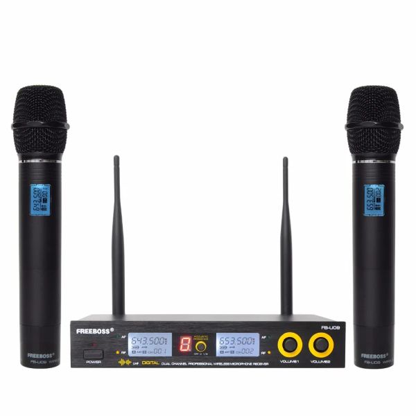 Micrófonos FBU09 Micrófono inalámbrico Digital UHF Digital Capsule Dynamic Wireless Sistema de micrófono Karaoke