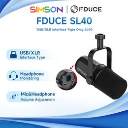 Microphones FDUCE SL40X SL40 microphone dynamique USB XLR avec casque de sortie isolé pour le jeu de podcast siaran longsung 230905