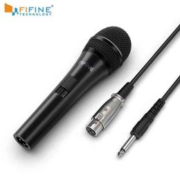 Microfoons Fifine Dynamic 1/4 'Connection vocale microfoon voor luidsprekersfamilie Karaoke Klein podium met aan/uit -schakelaar K6 T220916