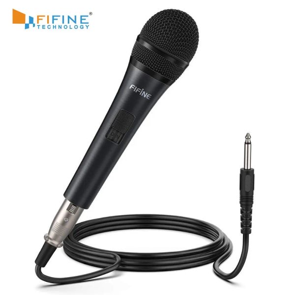 Microphones Fifine Microphone dynamique pour le microphone vocal du haut-parleur pour le karaoké avec commutateur ON / OFF comprend 14,8 pieds xlr à 1/4 '' Connexion