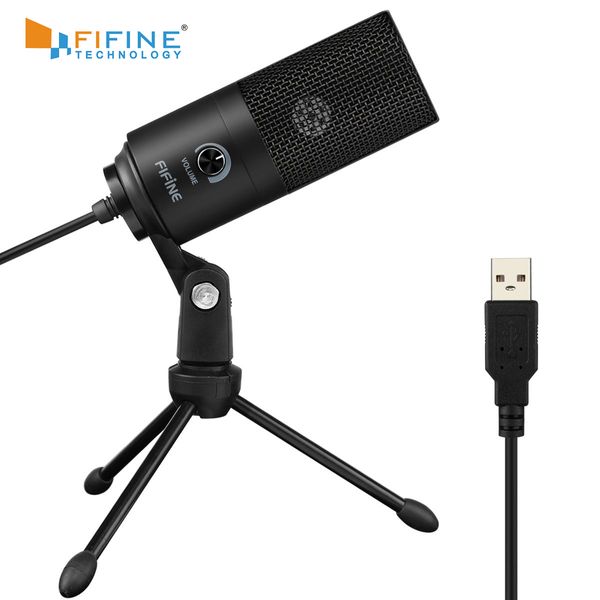 Microphones Fifine Metal USB Condenser Microphone d'enregistrement pour ordinateur portable Windows Cardioid Studio Vocals Voice Over VideoK669 230518