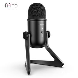 Microphones FIFINE USB Microphone pour RecordingStreamingGaming microphone professionnel PC micro sortie casque contrôle du Volume-K678 221022