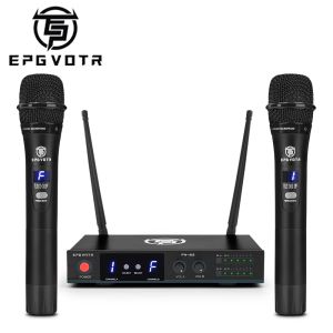 Microfoons FN82 UHF Draadloze microfoonfrequentie Verstelbare professionele handheld MIC 60m afstand voor Karaoke Stage Church Family Party