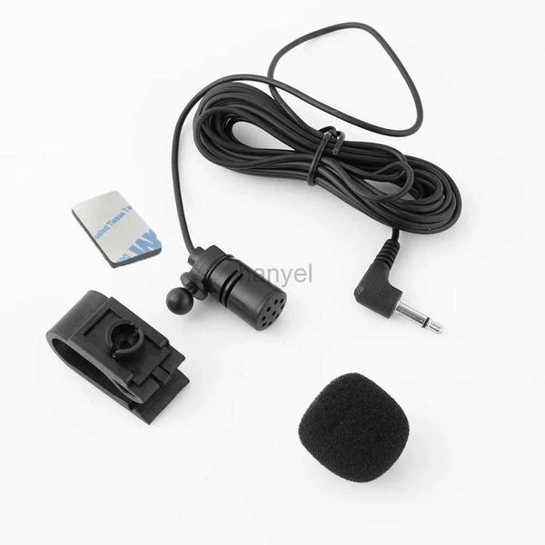 Micrófonos para auto DVD Radio Auto 3M Long Mini Microfono CAR Microfono Radio de micro Car 3.5 mm Mic Mic Mini Mini Mini Micrófono externo Wired 240410