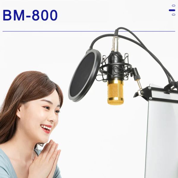 Microphones Freeboss BM800 Kit Plastic Shock Mount de montage Auton 3,5 Plug Studio Vocal Enregistrement de diffusion Microphone du condenseur PC Microphone