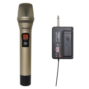 Microphones FREEBOSS FBU031M 1 voie 100 canaux transmetteur portable en métal sans fil Microphone caméra Microphone fête karaoké Microphone
