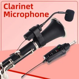 Microphones FT5 Clarinette Microphone UHF Wireless GOOSKECK Mic Instrument Pick Up Receiver and Trepter System for Clarinet