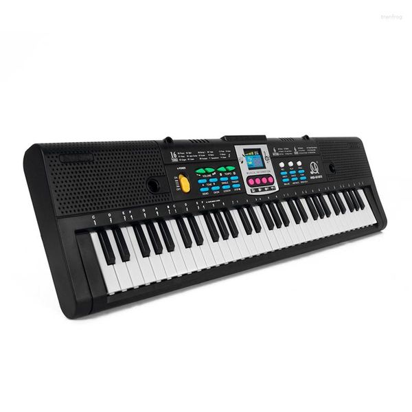 Micrófonos FULL-MQ 61 teclas Piano electrónico Teclado de música digital Instrumento musical Regalo con micrófono para niños principiantes