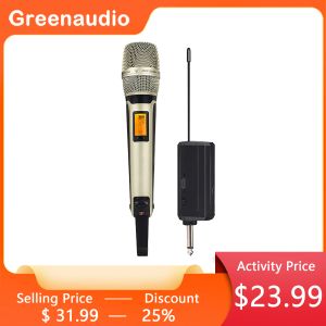Micrófonos gawskm9000a UHF Mic inalámbrico altavoces de karaoke rendimiento de audio al aire libre dj canto en vivo con micrófonos receptores