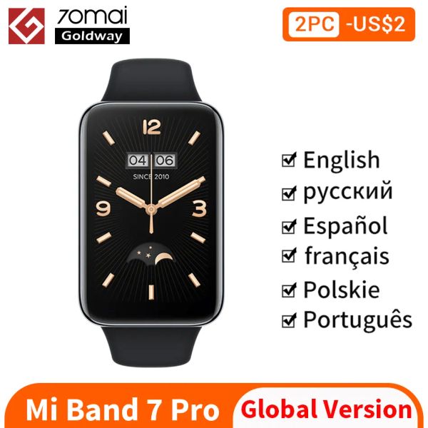 Microphones Version globale Xiaomi Mi Band 7 Pro GPS Smart Bracelet 7 Color AMOLED Blood Oxygène SmartBand Fiess Bluetooth Sé partir de cardiaque Miband