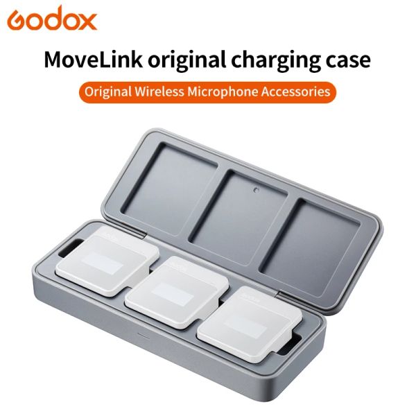 Microphones Godox MoveLink MLC3 Case de charge sans fil avec 3 emplacements pour Godox MoveLink M1 M2 UC1 UC2 RX 2,4 GHz Système de microphone sans fil