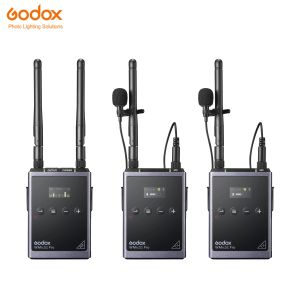Microfoons Godox WMicS1 Pro CameraMount UHF Volledig metalen tweekanaals draadloos Omni Lavalier-microfoonsysteem (514 tot 596 MHz)