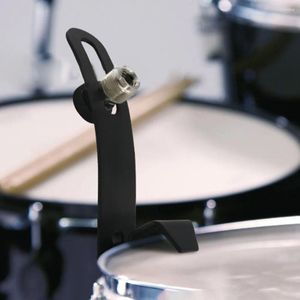 Microphones Support de microphone de guitare 145g 16,5 2,45 4 cm Clip noir réglable sur la jante du tambour Support de pince de micro