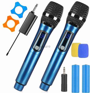 Microphones Microphone de karaoké dynamique portable Micro rechargeable UHF Microphone sans fil à fréquence fixe pour amplificateur PA System Singing HKD230818