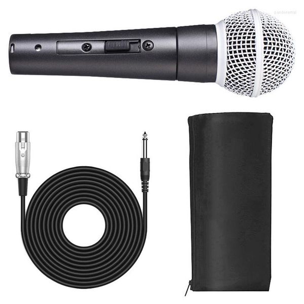 Micrófonos de mano con cable, interruptor de encendido y apagado para cantar con Cables de Audio, bolsa de almacenamiento, micrófono Vocal antioxidante, micrófono Musical