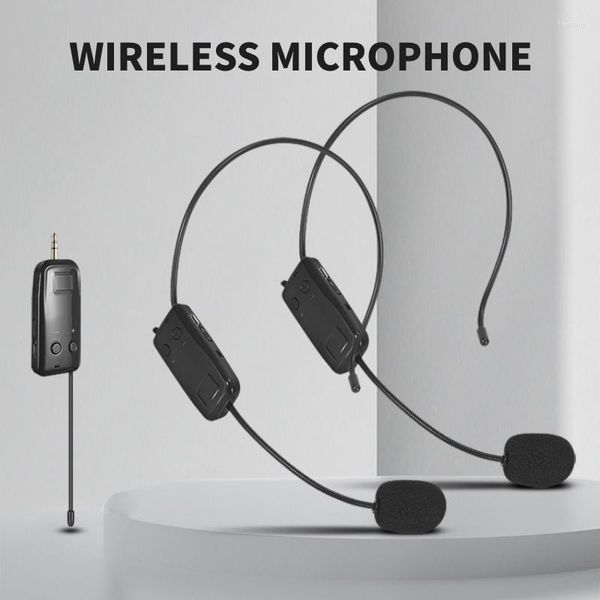 Microphones de poche sans fil Lavalier Microphone Head-Wear Mic Karaoké Discours Enseignement Casque de réunion