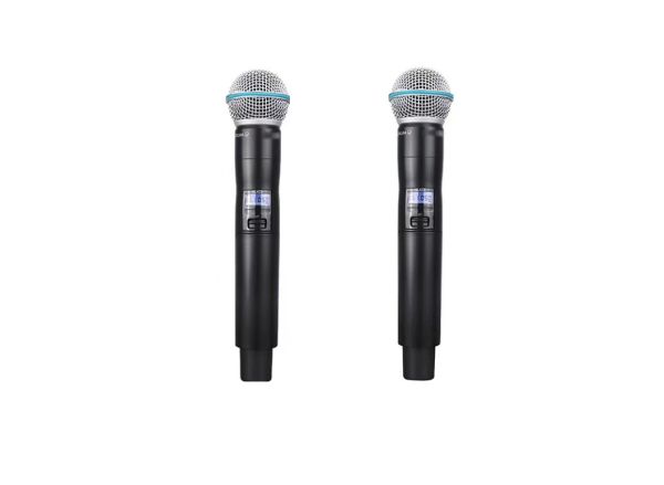 Microphones Handhleds of QLX24D de haute qualité Profice de Microphone Double Microphone Système Performances à deux microphones sans fil