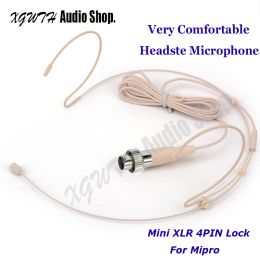 Microphones Headset Headworn Condenser Microphone Mic Mic Mics Connecteur Mini XLR 4pin Lock pour MIPRO Wireless BodyPack Treatter