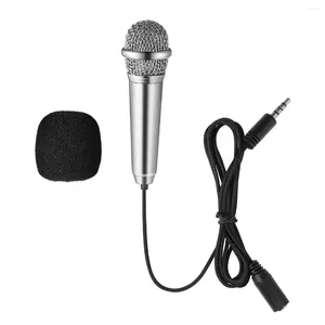 Microphones Healifty Mini Microphone Karaoké Vocal/Instrument Portable pour Enregistrement Vocal Chat et Chant (Argent)