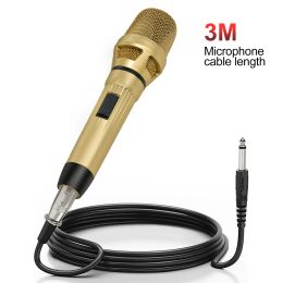 Microphones Heikuding Dynamic Karaoke Microphone pour chanter avec un câble XLR de 3M / 9,8 pieds pour haut-parleurs, machine à chanter Karaoke, ampli, mélangeur