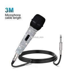 Microfoons Heikuding Wired Handheld Metal Microfoon met Diamond Effect Dynamic voor Karaoke No Cable Singingq