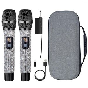 Micrófonos Heikuding Micrófono inalámbrico Karaoke Mic UHF Sistema dinámico de mano dual con receptor recargable para fiesta Iglesia