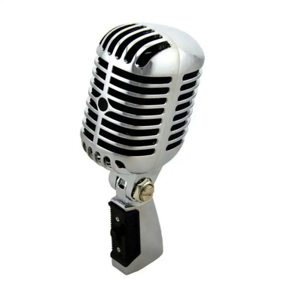 Microphones HFES Professional Wired Vintage Classic Microphone Bobine de déménagement dynamique de bonne qualité Mike Deluxe Metal Vocal Old Style KTV MIC MI