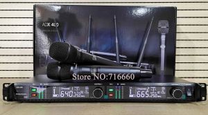 Microphones de haute qualité Adx400 UHF Microphone Microphone sans fil à double canal, Microfonos de diversité pour la vente à chaud
